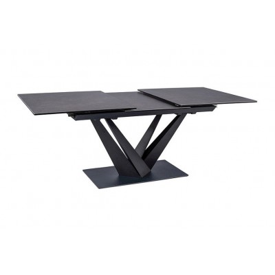 Стол обеденный SIGNAL SORENTO Ceramic эффект серого мрамора/черный мат 160-220/90